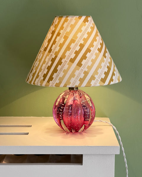 Vintage pink Murano table lamp (incl. lampshade)