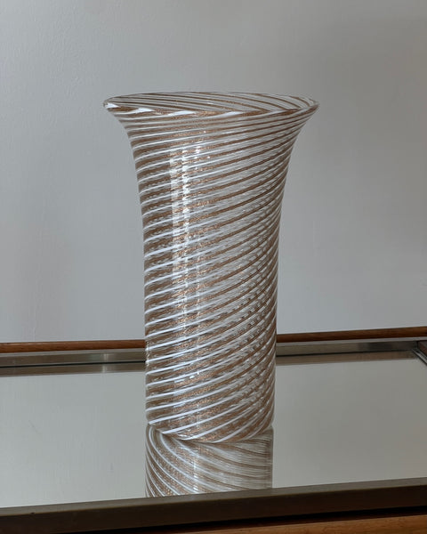 Vintage golden swirl Murano vase