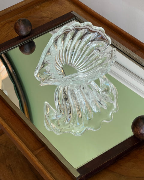 Vintage clear Murano shell bowl