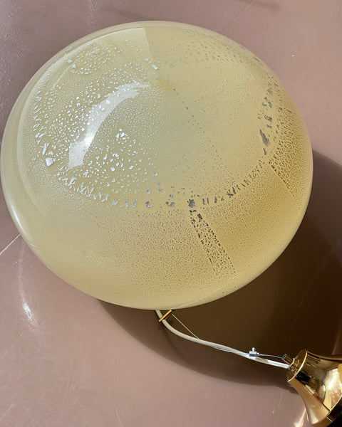 Vintage yellow/silver Murano ceiling lamp (D42)