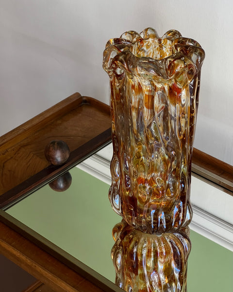 Vintage amber/brown Murano vase