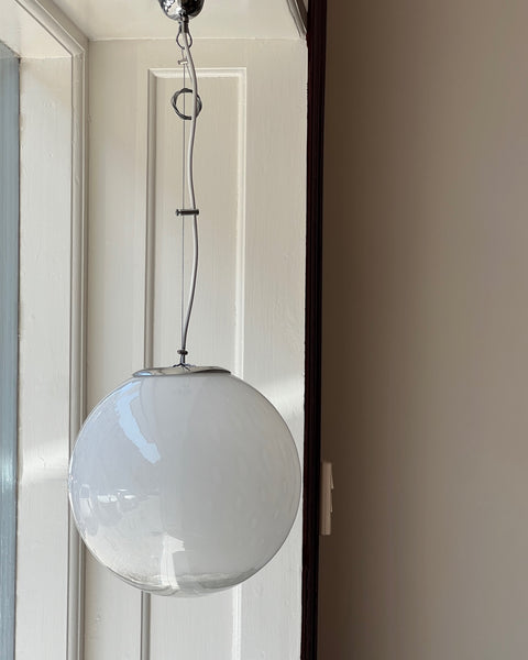 Vintage white clear Murano ceiling lamp (D30)