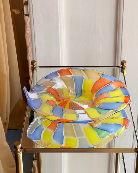 Large vintage multi Murano bowl
