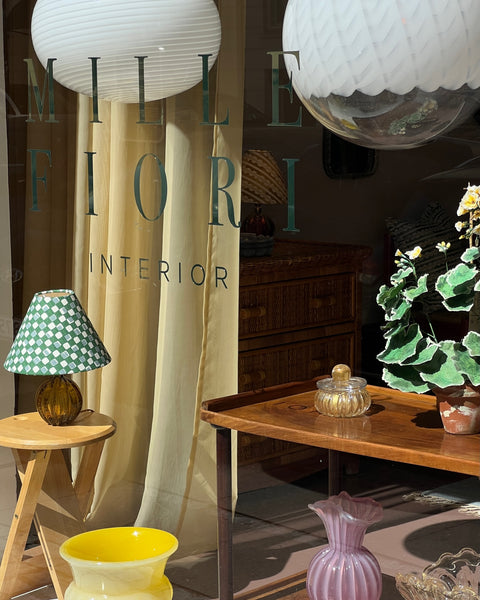 Vintage white clear Murano ceiling lamp (D40)