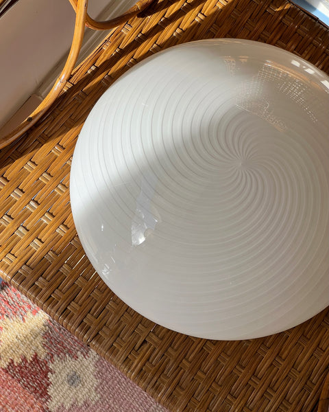 Vintage Murano white swirl ceiling/wall lamp (D35)