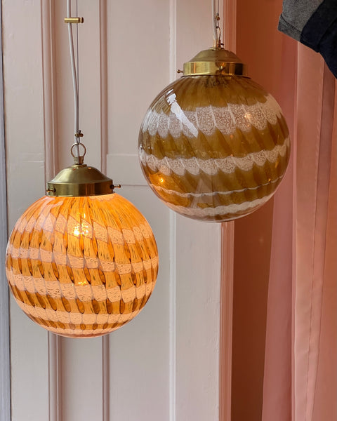 Vintage golden clear Murano ceiling lamp (D28) (1 available)