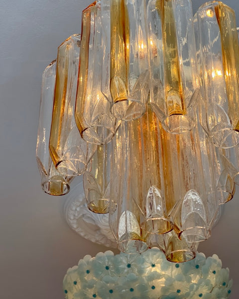 Vintage Murano golden/clear chandelier