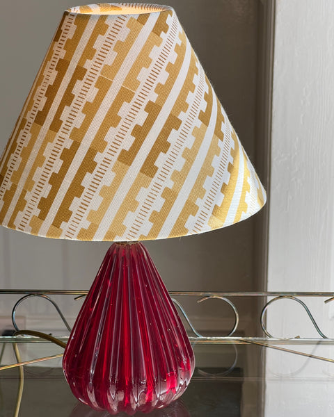 Vintage cherry red Murano table lamp (incl. lampshade)