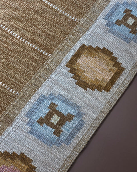 Vintage flat weave rug by Ingegerd Silow (IS)