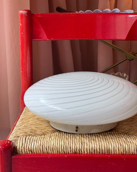 Vintage Murano white swirl ceiling/wall lamp (D36)