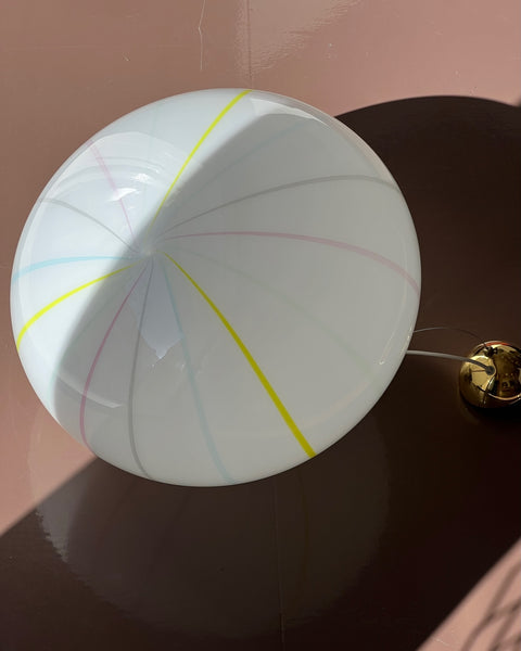 Vintage Murano multi-colored vertical stripes ceiling lamp (D50)