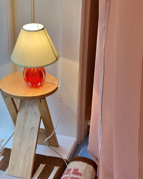 Vintage orange Murano table lamp