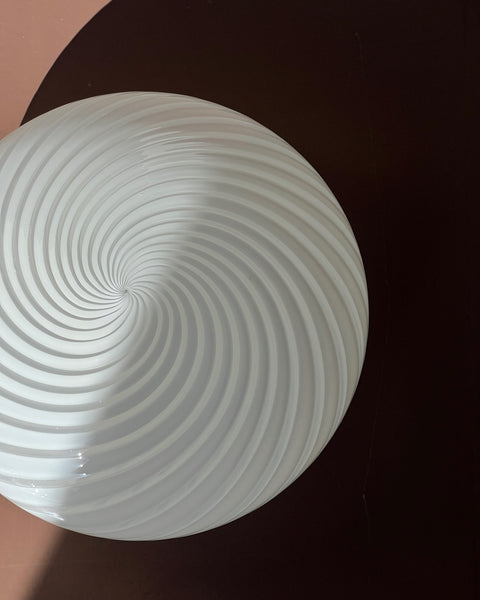 Vintage Murano white swirl ceiling/wall lamp (D29)