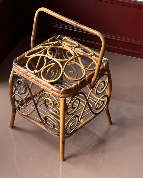Vintage rattan basket