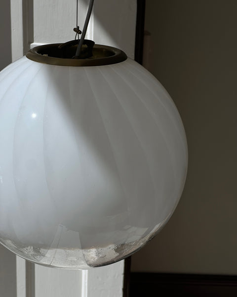 Vintage white clear Murano ceiling lamp (D35)