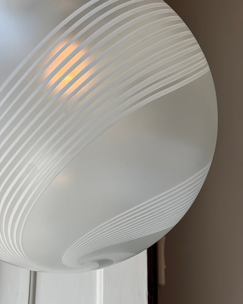 Vintage white / blured swirl Murano ceiling lamp (D45)