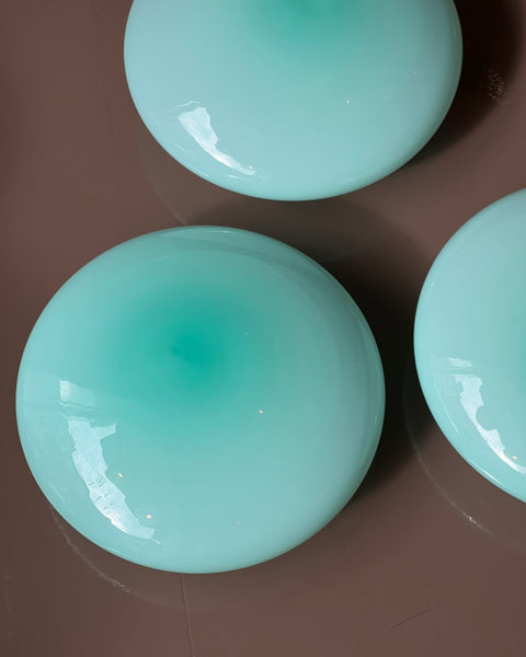 Vintage Murano opal turquoise ceiling/wall lamp (D36) (3 available)