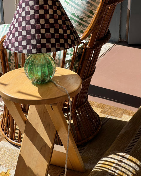 Vintage green Murano table lamp (incl. lampshade)