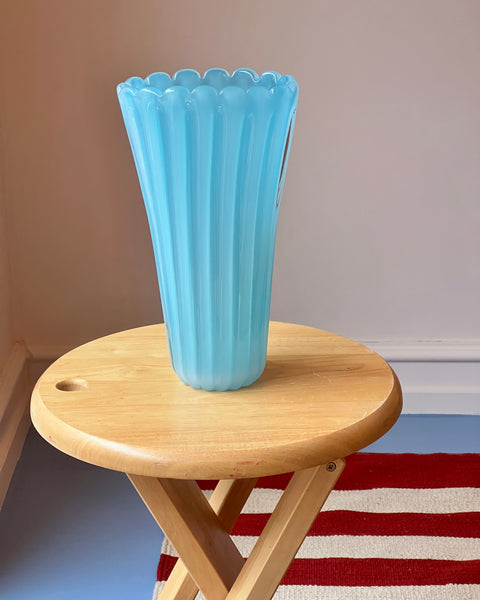 Vintage opal blue Murano vase