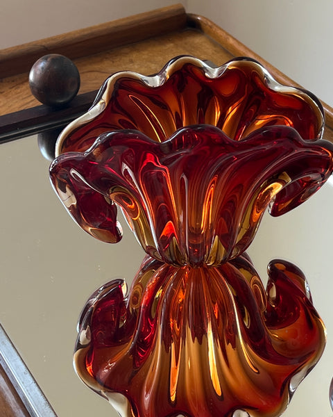 Vintage red/orange Murano shell