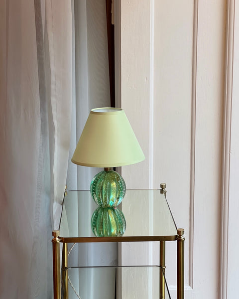 Vintage green Murano table lamp (with shade)