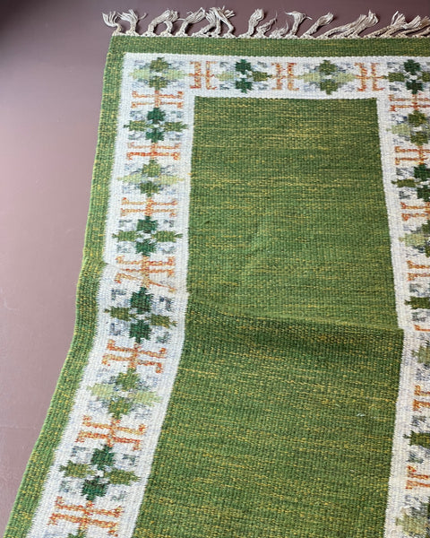 Vintage flat weave rug/runner signed FF