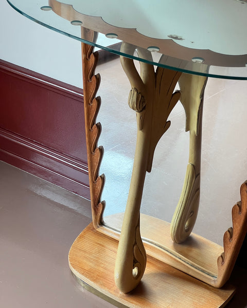 Set of vintage console table and mirror, Italy 1940s