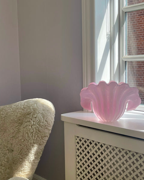 Vintage opal pink Murano shell bowl (Large)