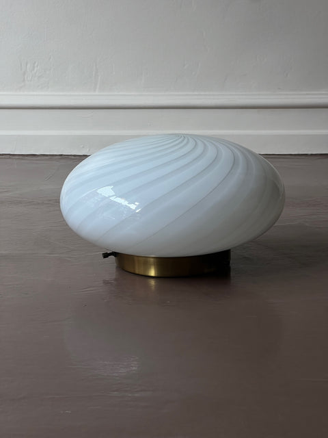 Vintage Murano white swirl ceiling/wall lamp (D26)