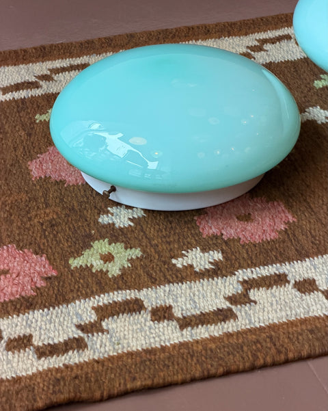 Vintage Murano opal turquoise ceiling/wall lamp (D25) (1 available)