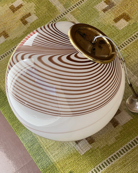 Vintage Murano brown swirl ceiling lamp (D50)