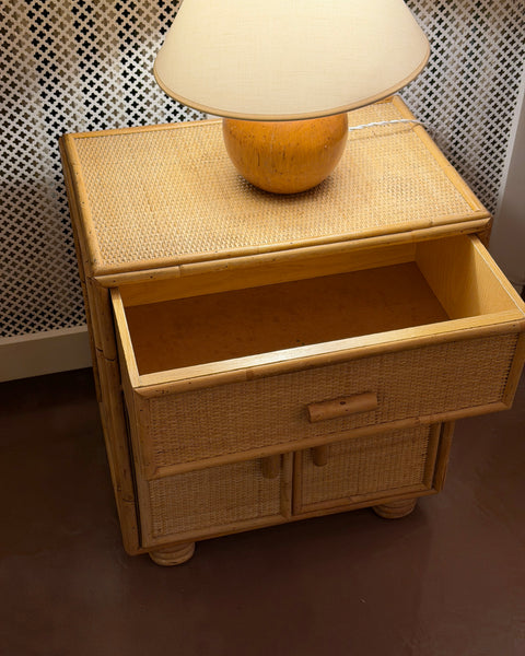 Vintage rattan side table/nightstand