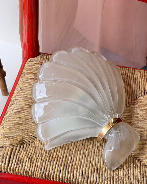 Vintage white Murano shell wall lamp