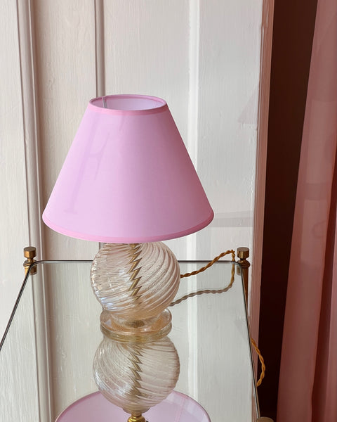 Vintage clear/golden swirl Murano table lamp (with shade)