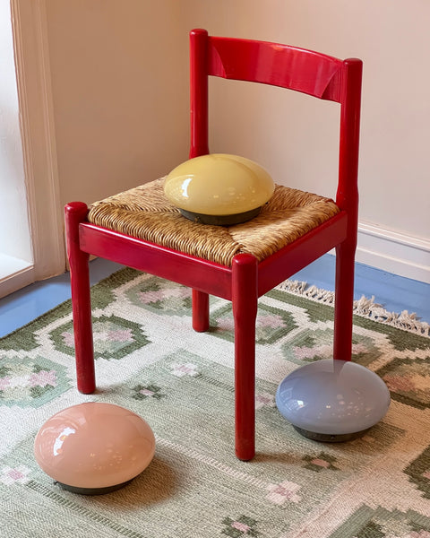 Vintage Murano opal yellow ceiling/wall lamp