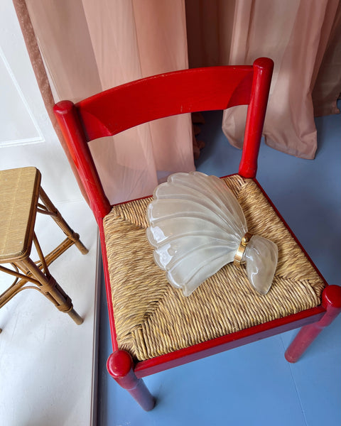 Vintage white Murano shell wall lamp