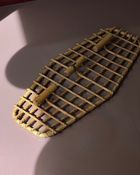 Vintage rattan coat rack