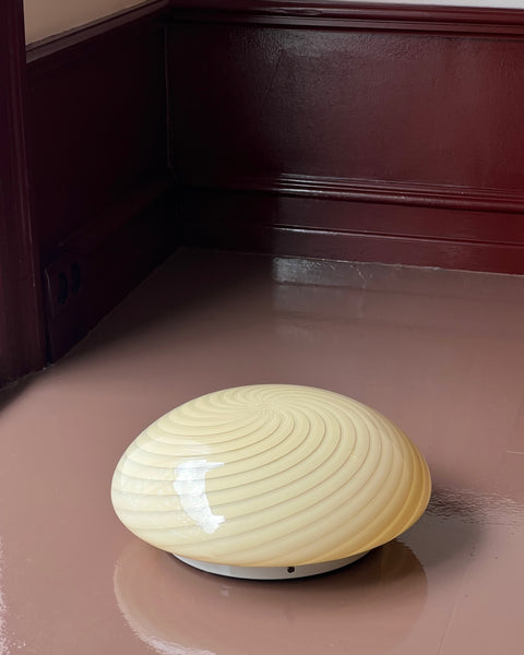 Vintage Murano yellow swirl ceiling/wall lamp (D30)