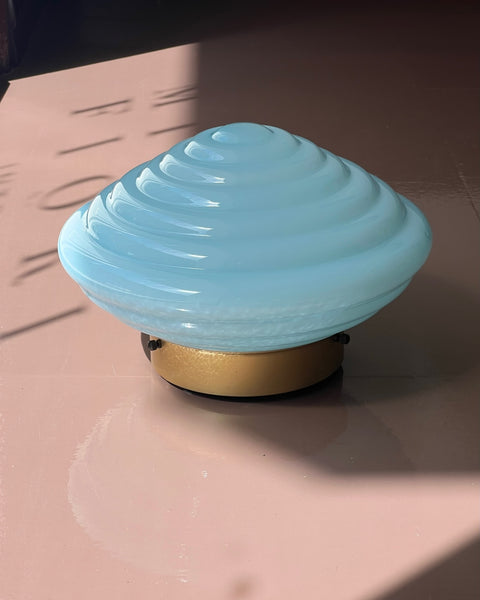 Vintage Murano blue ceiling/wall lamp (D30)