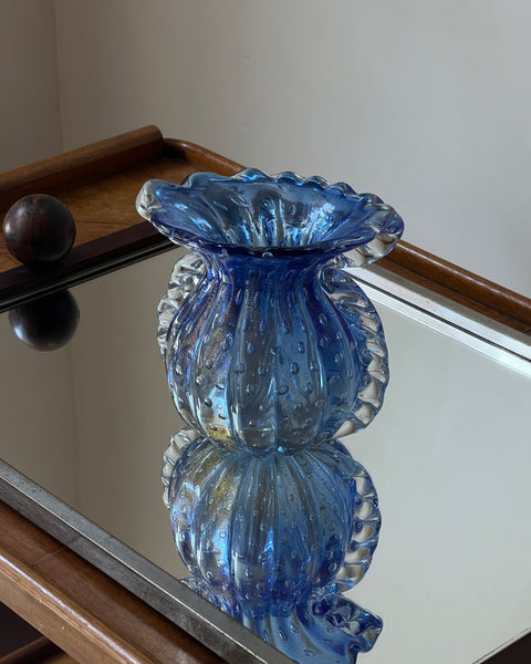 Vintage blue/white Murano vase
