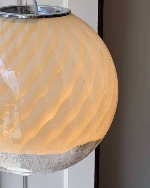 Vintage golden clear Anemone Murano ceiling lamp (D35)