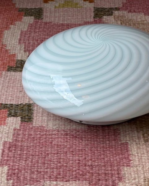 Vintage Murano light blue swirl ceiling/wall lamp (D38)