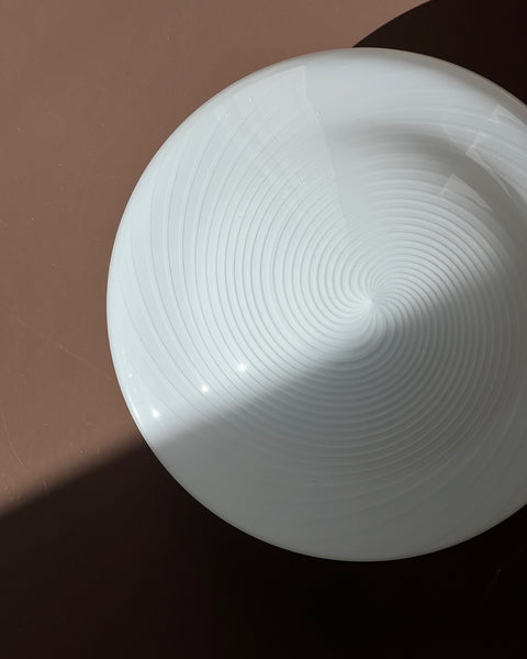 Vintage Murano white swirl ceiling/wall lamp (D28)