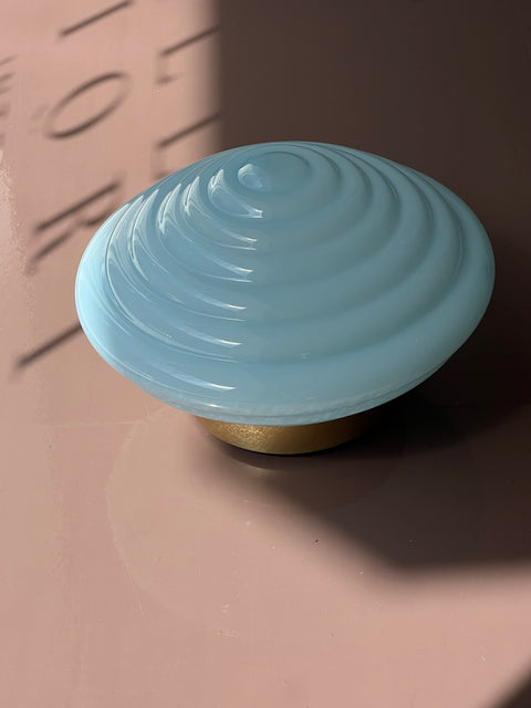 Vintage Murano blue ceiling/wall lamp (D30)