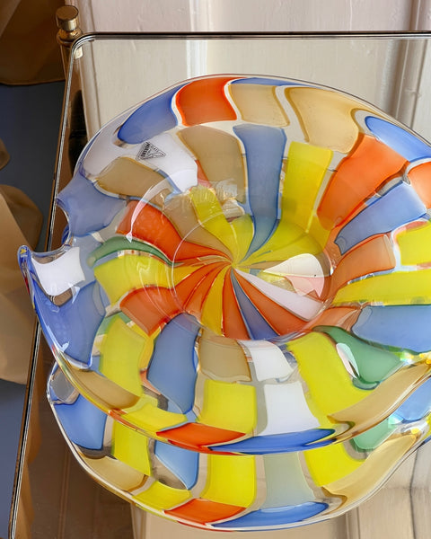 Large vintage multi Murano bowl