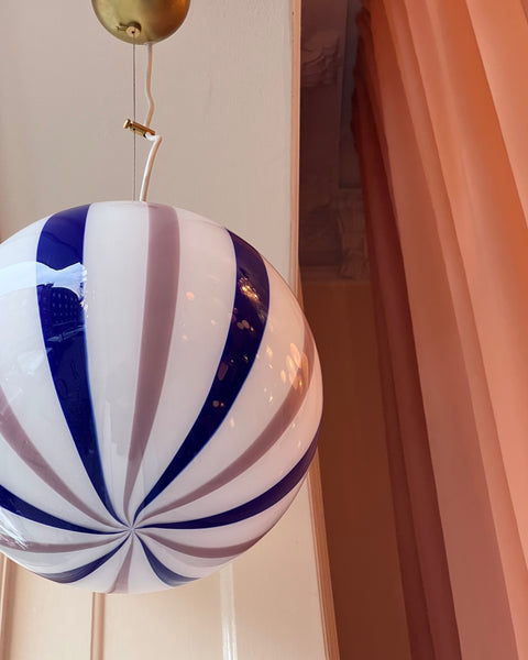 Ceiling lamp - Pink lavender / blue vertical stripes (D30)