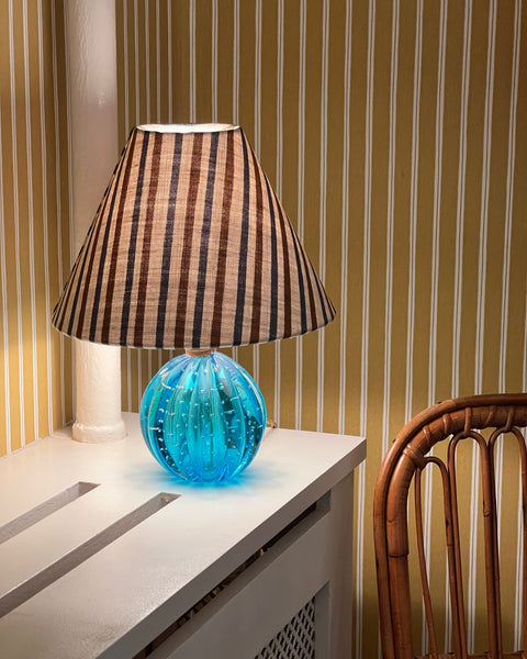 Vintage blue Murano table lamp (incl lampshade)