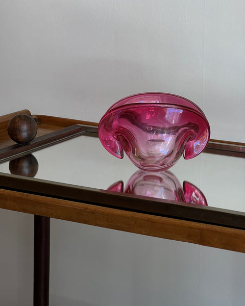 Vintage pink Murano shell bowl