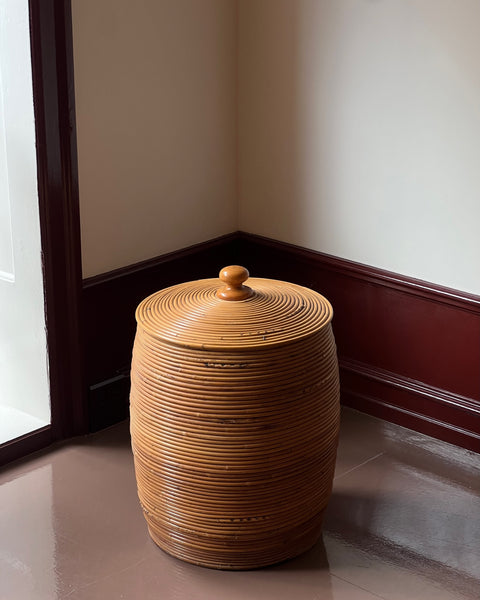 Large vintage rattan basket