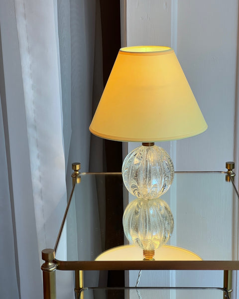 Vintage clear Murano table lamp (with shade)